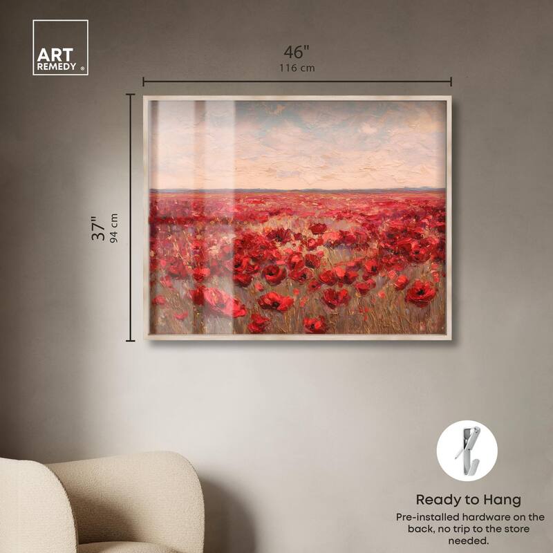 Sea of Red Poppies I Shadowbox by Art Remedy