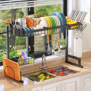 Over The Sink Dish Drying Rack Expandable Height and Length 2 Tier ...