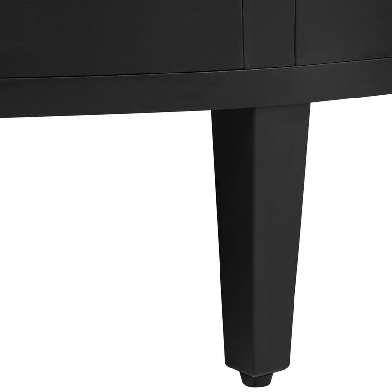 Curved Sideboard Cabinet with Adjustable Shelves, Wood Kitchen Buffet Cabinet, Storage Cabinet with 4 Doors & 1 Drawer