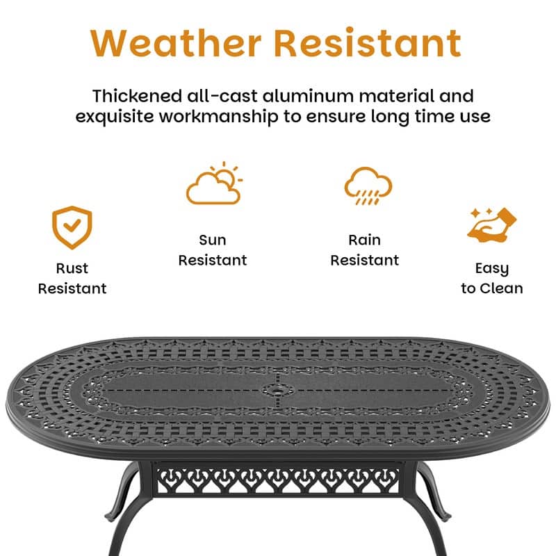 9-Piece Aluminum Oval Outdoor Patio Dining Set, 8 Cushioned Swivel Chairs, Table, All-Weather Frames