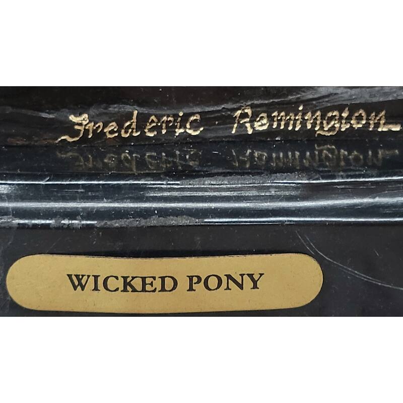 Wicked Pony Frederic Remington Bronze Statue Sculpture Cowboy Thrown From Horse 11 Inches X 11 Inches