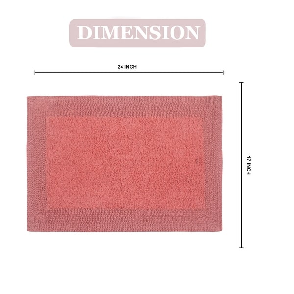 dimension image slide 44 of 50, Home Weavers Luxury Collection 100% Cotton Reversible Bathroom Washable Rug Soft and Absorbent bath Rug Non Slip