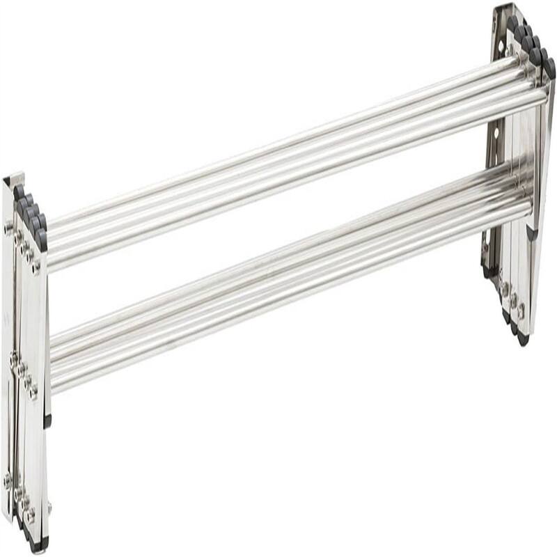 Racks Stainless Steel Wall Mounted Collapsible Laundry Clothes Drying Rack - 8"D x 33"W x 5"H