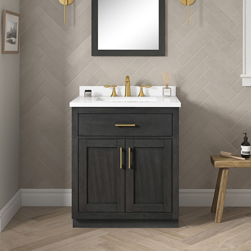 Ove Decors 15VVA-BAI230 Bailey 30" Free Standing Single Basin Vanity - Matte Black Wood