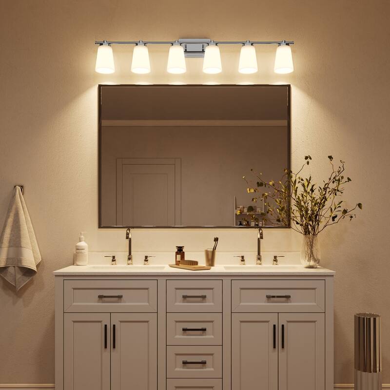 Acroma 6 - Light Steel Dimmable Bathroom Vanity Light - 6-light
