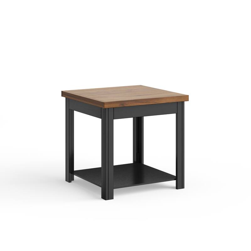 Bridgevine Home Modern Farmhouse 24 inch Side Table, No Assembly Required, Two-Tone Finish