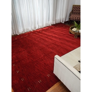 Large Red Loop Wool Rug Hand Knotted Loom Wool Area Rug Contemporary Red L00104 - 6'7''x9'10 ...