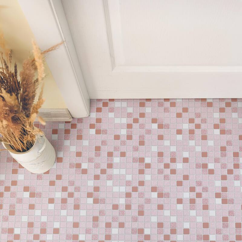 Merola Tile Crystalline Square Pink 12" x 12" Porcelain Floor and Wall Tile