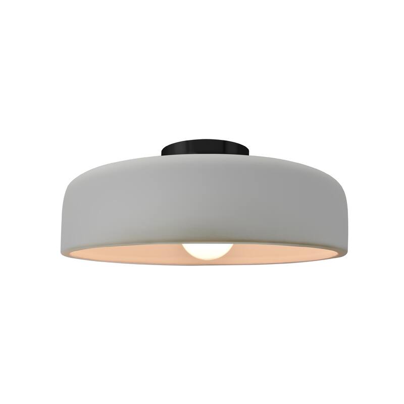 Justice Design Radiance - Medium Spire Semi-Flush Light - Matte White/Matte Black