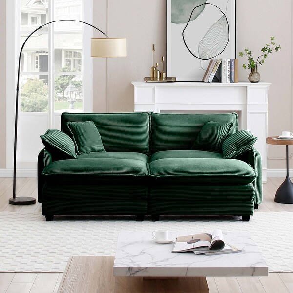 2 Seater Sofa with Ottoman for Small Living Spaces Green Bed Bath Beyond 41184395