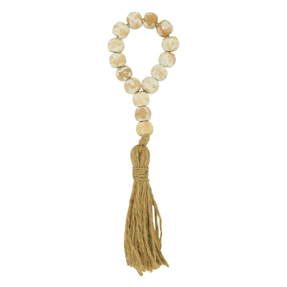 Tassel Napkin Rings With Wood Bead Design (Set of 4)