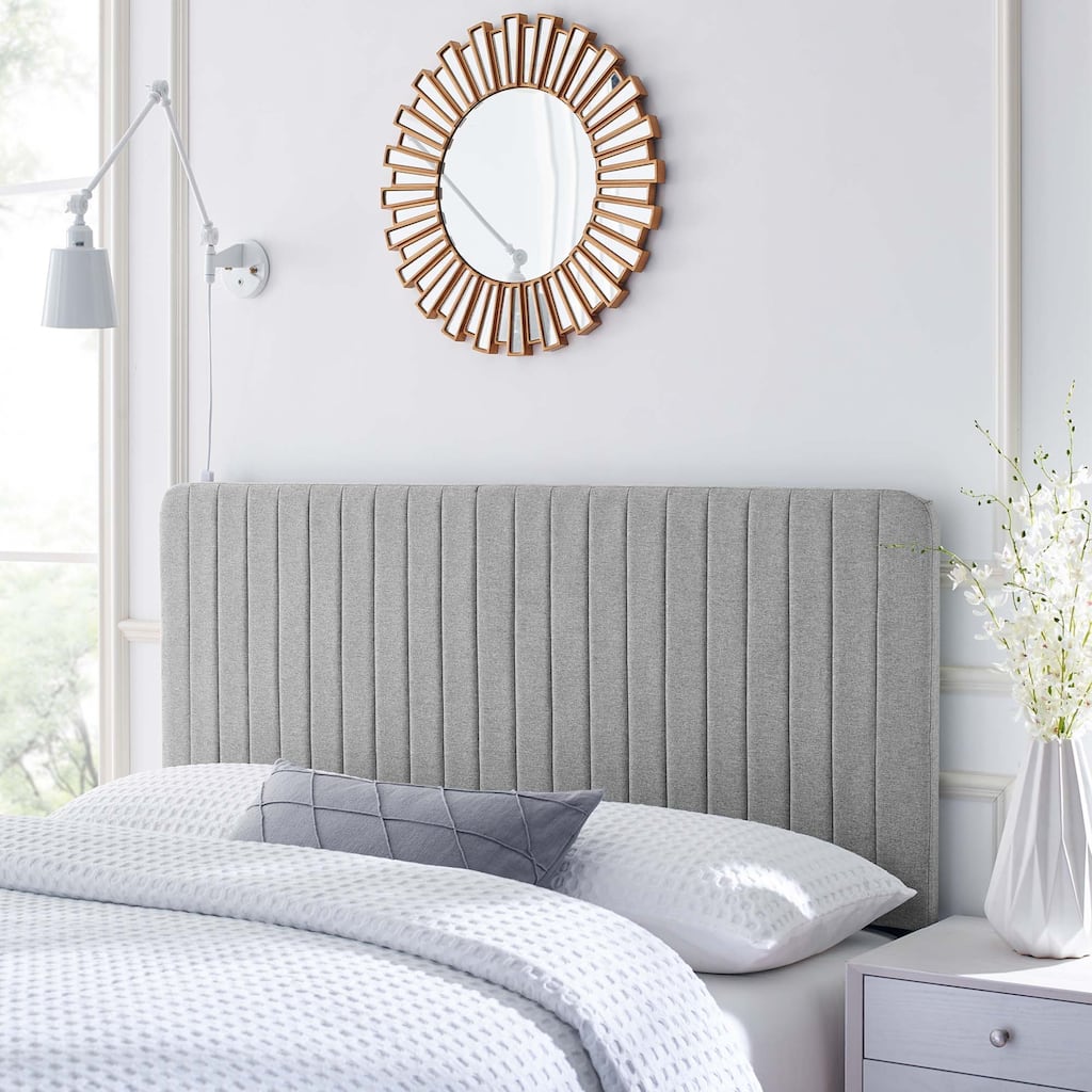 Milenna Channel Tufted Upholstered Fabric Full/Queen Headboard