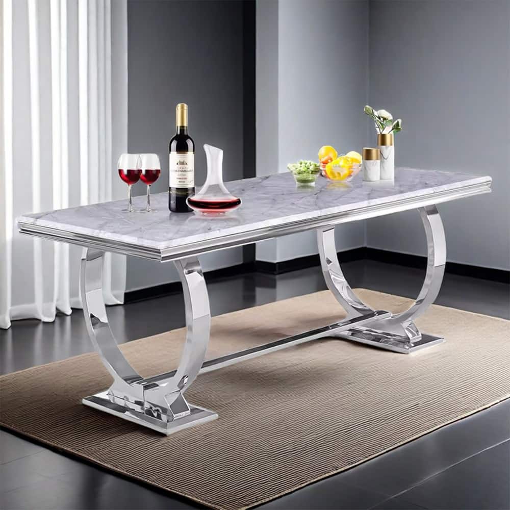 72 inch Rectangular Dining Table with U-Shaped Base