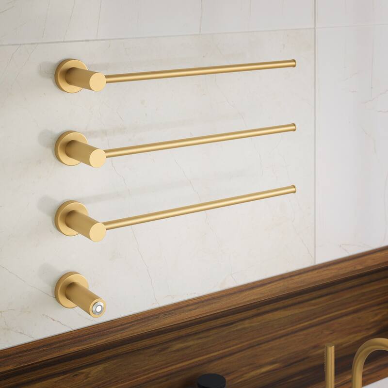 Claire 3-Bar Electric Towel Warmer In Brushed Gold - 19.69" x 40.94" x 4.45"