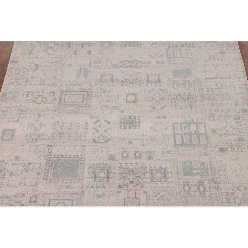 Abstract Oriental Area Rug Handmade Wool Carpet - 5'4"x 7'9"