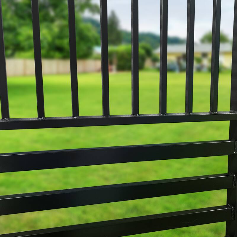 ALEKO Barcelona Style 14 ft Steel Dual Swing Garden Driveway Gate with Opener