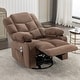 preview thumbnail 11 of 13, Glider Rocker Chair with Ottoman & Brown Wood Base