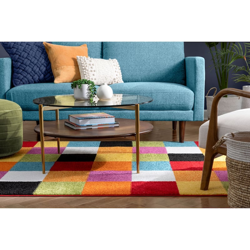 Well Woven Modern Geometric Bright Kids Multi Area Rug - 3'3" x 5'