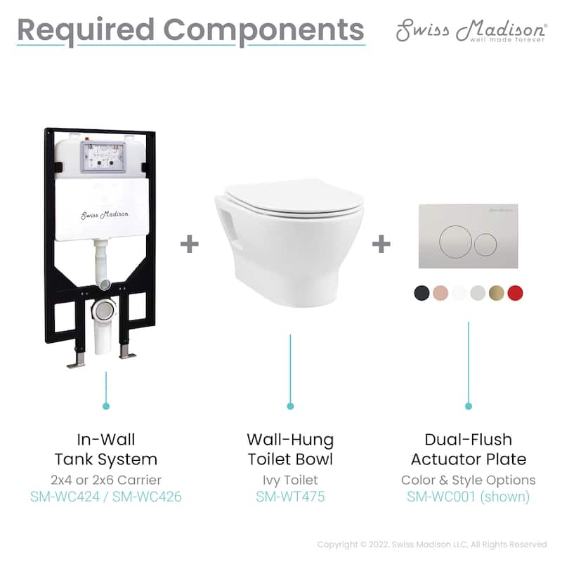 Ivy II Wall-Hung Elongated Toilet Bowl