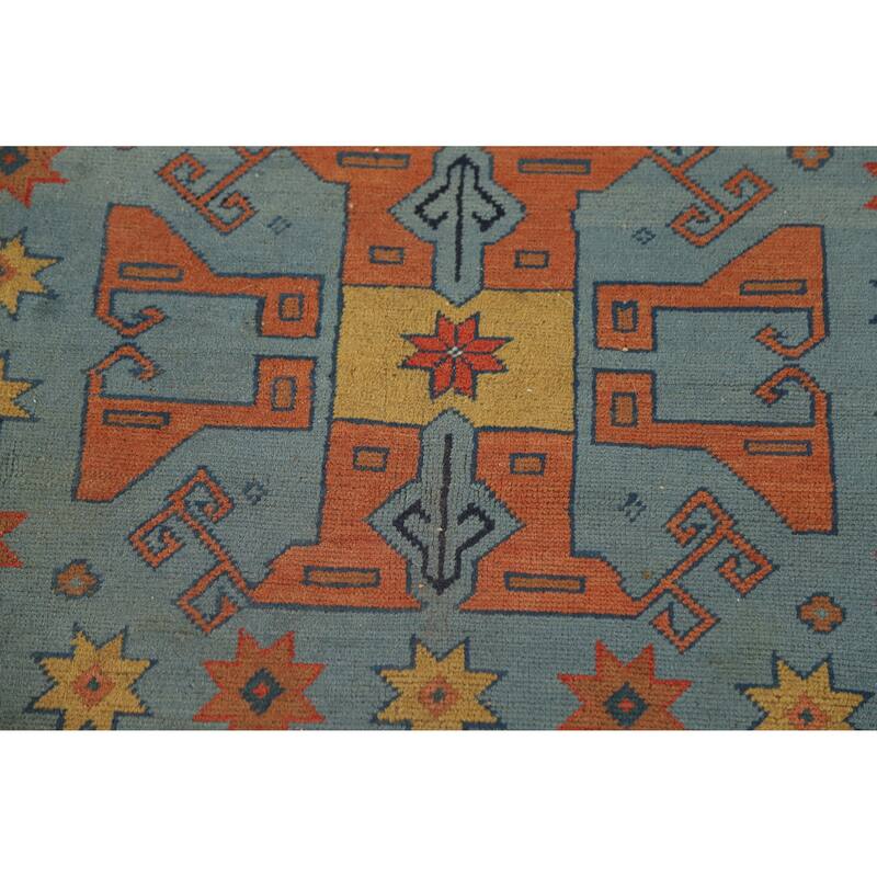 Hand Knotted Oriental 100% Wool Carpet Traditional Tribal Oranges & Rust Kazak Area Rug - 6' 9'' X 4' 11''