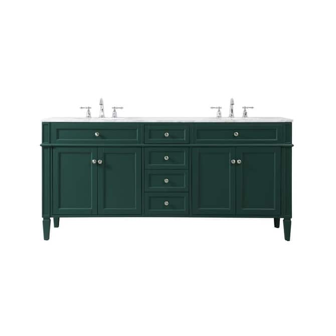 Elegant Lighting VF12572D Park Avenue 72" Free Standing Double Basin - Green - Painted