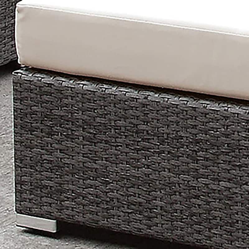 Pyle Contemporary Faux Wicker Rattan Large Ottoman by Furniture of America