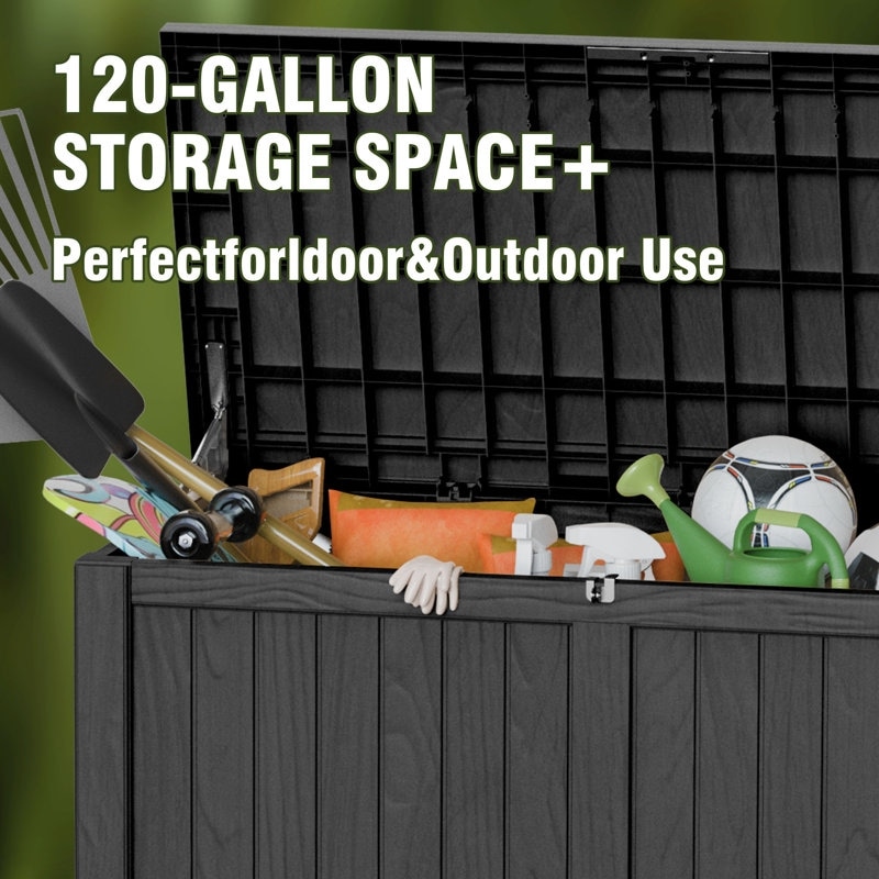 Outdoor Patio Storage Resin Lockable Deck Box - Picture 14 of 100