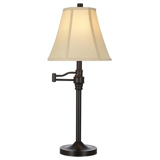 Catalina 27"H 1-Light Swing Arm Table Lamp Bronze Finish with Beige ...