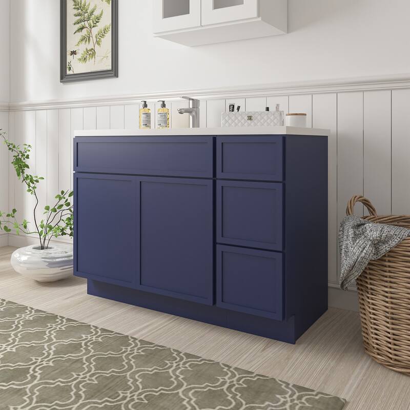 Vanity Art 45" Birch Freestanding Bathroom Vanity Cabinet without Top