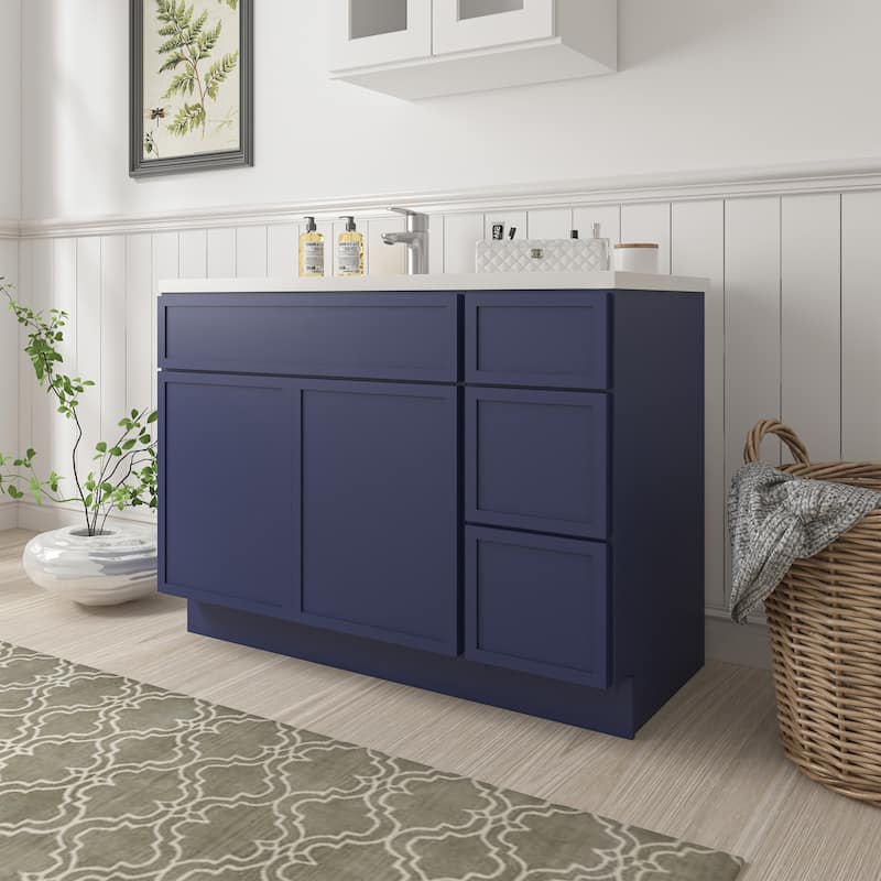 Vanity Art 48" Birch Freestanding Bathroom Vanity Cabinet without Top