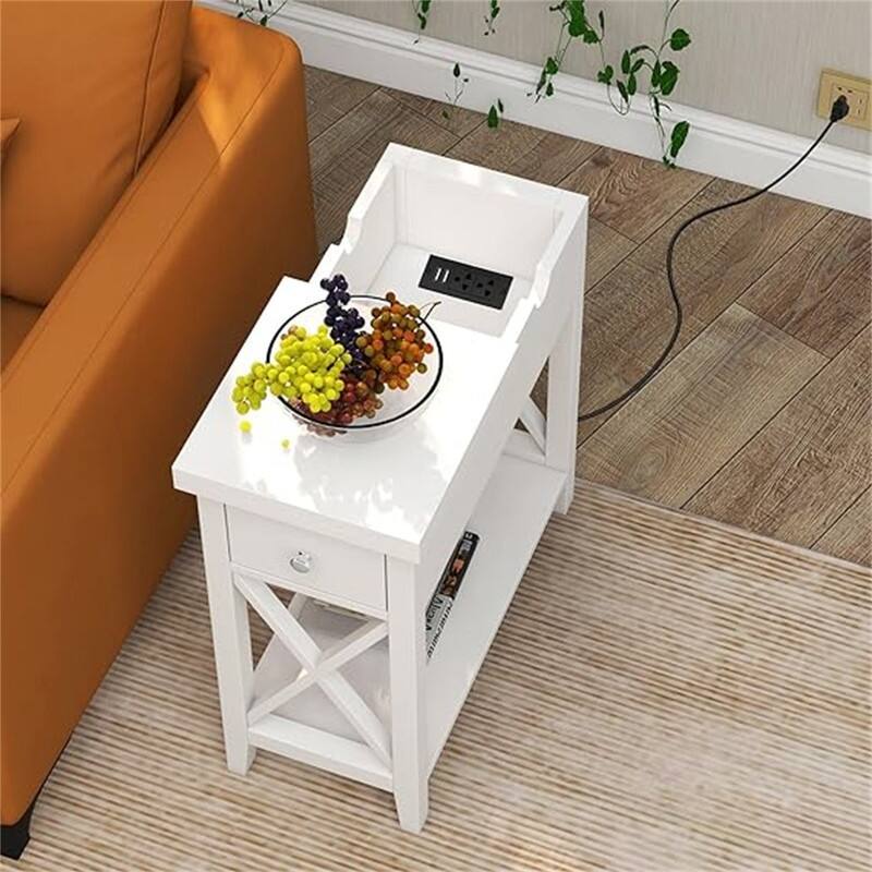 End Table with Flip Top and Charging Station