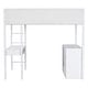 preview thumbnail 65 of 108, Kids Loft Bed Elegance Teddy Fleece Loft Bed with Full Length Guardrail, Storage Shelf, 4 Drawers, and Convertible Desk