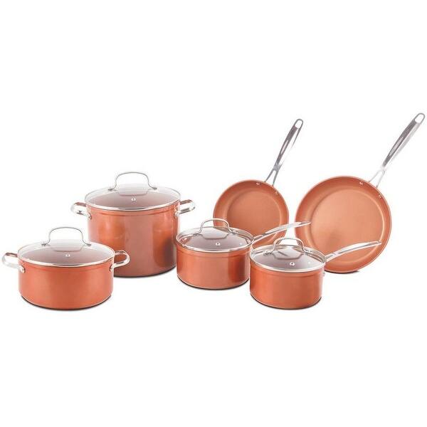 Shop Nuwave Duralon Ceramic Nonstick 10 Piece Forged Cookware Set Overstock 22250458
