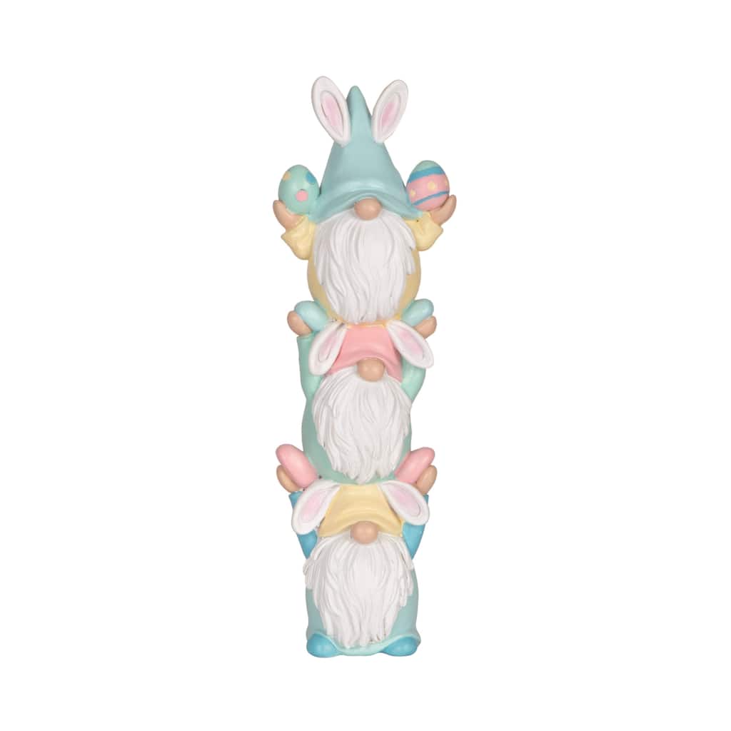 Transpac Resin 10" White Easter Stacked Easter Gnome Decor