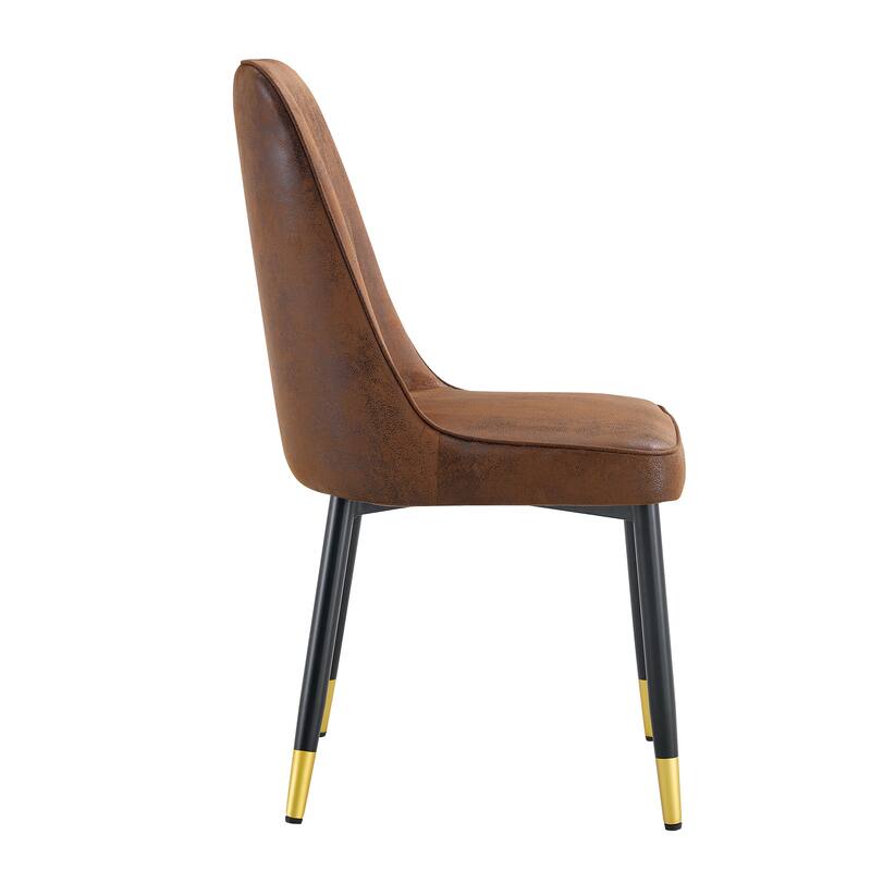 Roomfitters Velvet Dining Chairs with Black Metal Legs, Soft Upholstered Set of 4 for Kitchen or Living Room