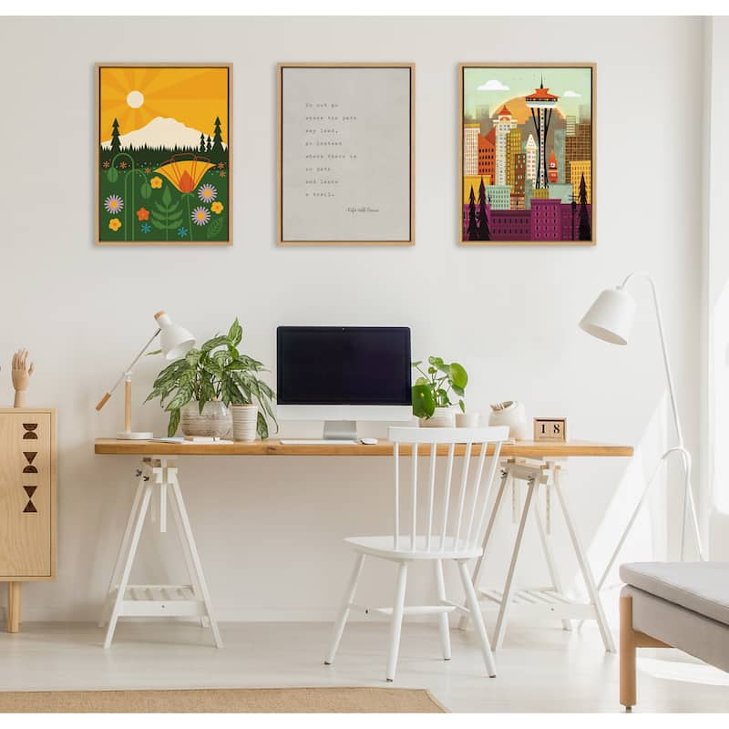 Kate and Laurel Sylvie Rainier Framed Canvas by Amber Leaders Designs