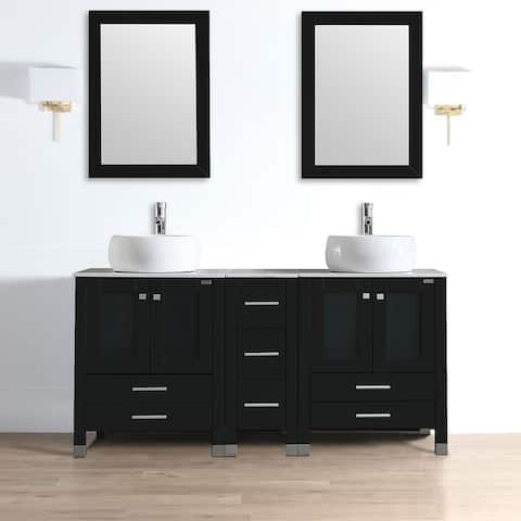 Double Sink Bathroom Vanity Set with Free Mirror