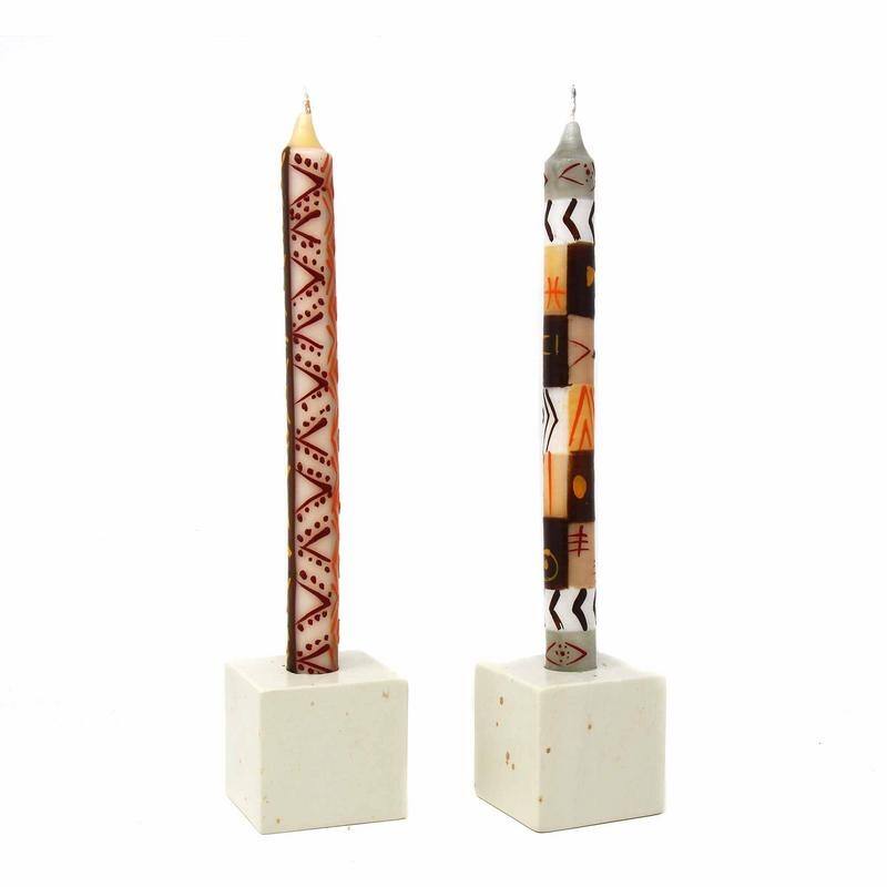 Handmade Akono Design Candles Set of 2 (South Africa)