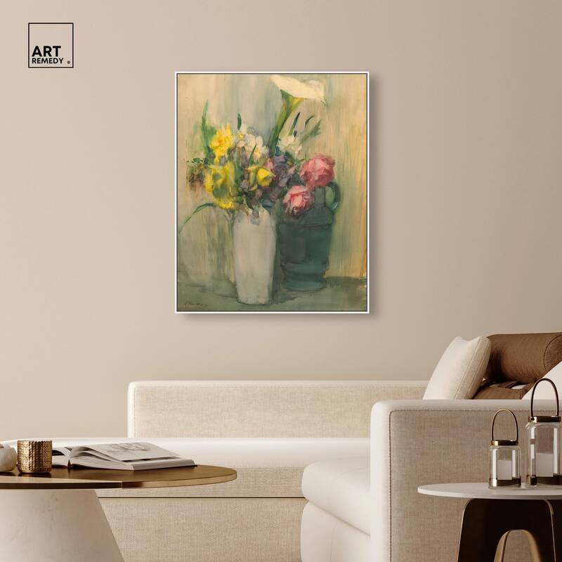 Flowers by Julian Alden Weir Canvas by Art Remedy