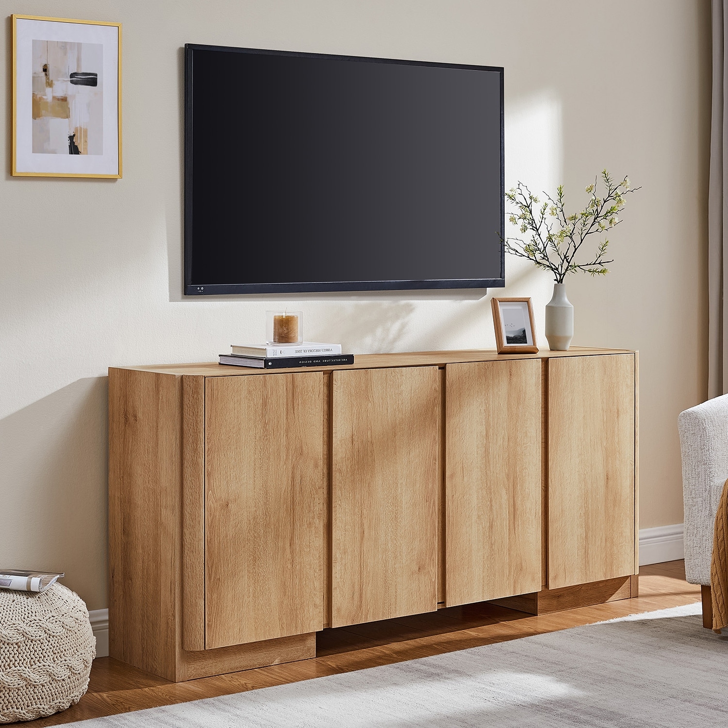 Modern TV Stand, Entertainment Center, Media Console for TVs Up to 75"