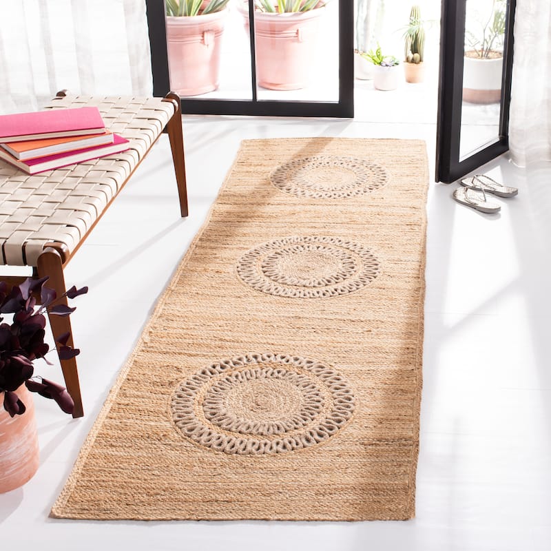 SAFAVIEH Handmade Natural Fiber Reveca Casual Solid Jute Rug - 2'6" x 8' Runner - Beige