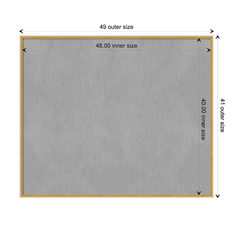 Amanti Art Paige White Gold Framed Magnetic Board - Board Size 48x40