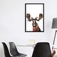 preview thumbnail 14 of 13, iCanvas "Christmas Moose" by Big Nose Work Framed