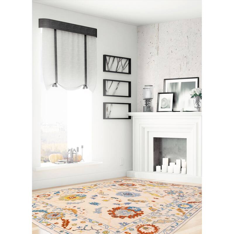 ECARPETGALLERY Hand-knotted Modern Oushak Beige Wool Rug - 8'0 x 10'0