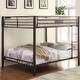 preview thumbnail 1 of 3, Industrial Minimalist Metal Bed,Black Double Queen Bunk Bed with Built-in Ladder,Classic Queen Metal over Queen Bunk Bed Black