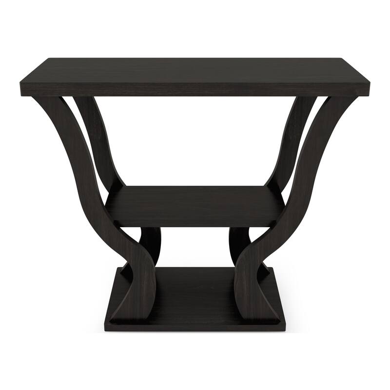 DH BASIC Transitional Espresso 39-inch Console Table with Open-Shelf by Denhour