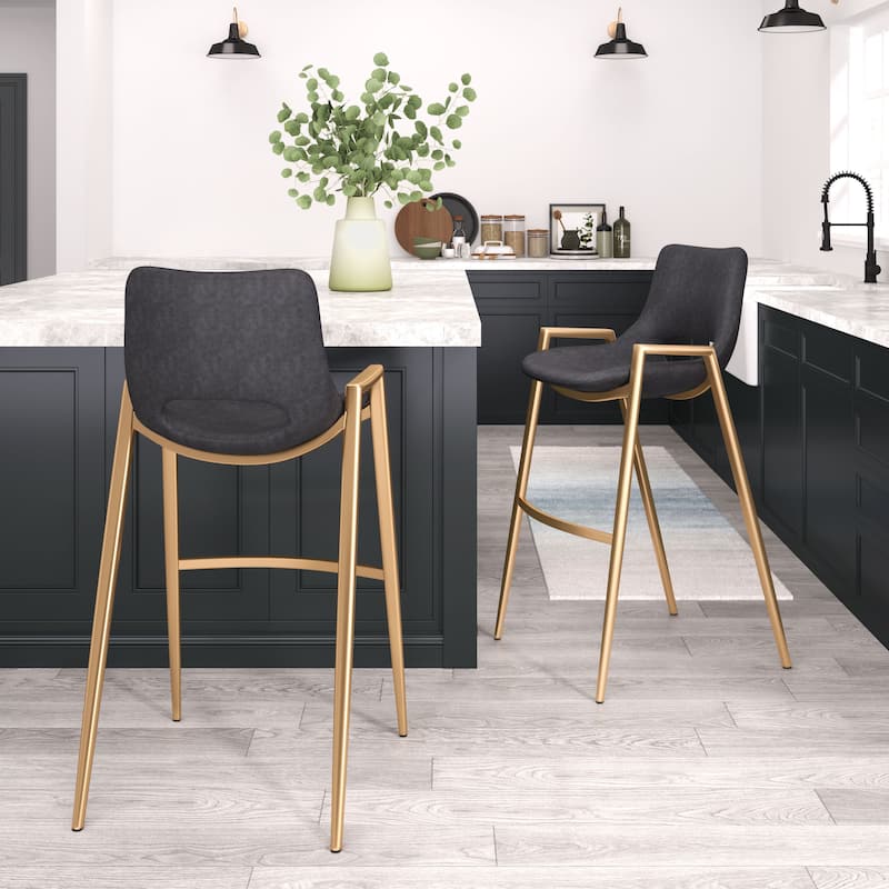 Desi Barstool Black & Gold - Black/Gold