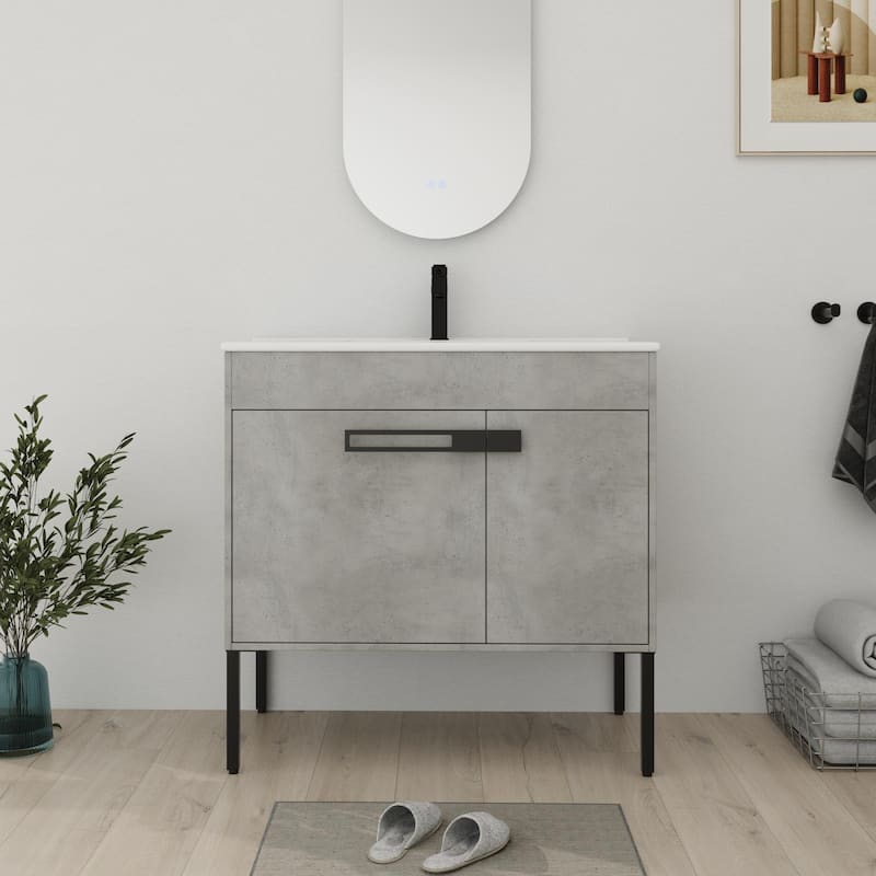 Bathroom Vanity With Sink In 24/30/36 Inch, Floating Bathroom Vanity or Freestanding Vanity With Soft Close Door