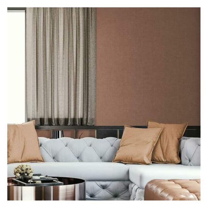 Gottesman, Gunny Sack Texture Wallpaper, 27.5 in x 33 ft = 75.63 sq ft, Wallpaper Roll - Rust