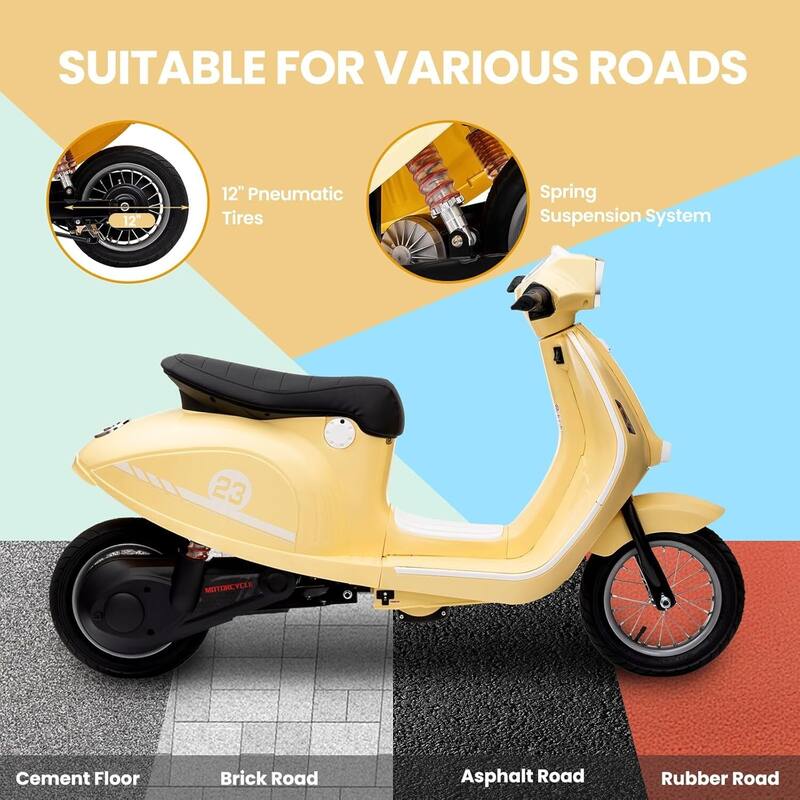 24V Electric Ride on Motorcycle Toy for Big Kids for Kids 8-12 Best Gift